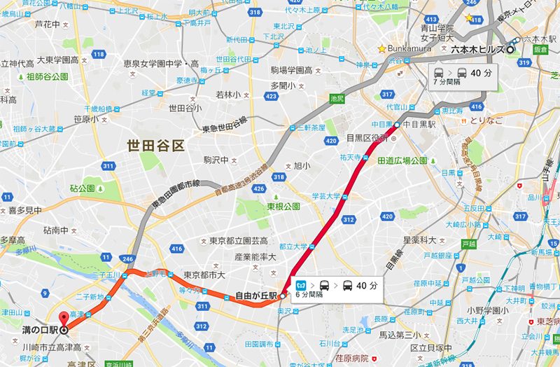 六本木ヒルズから溝の口