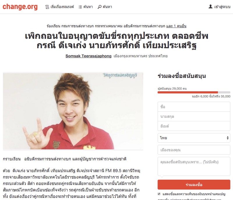 デジタル署名サイト Change.org
